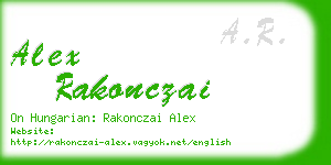 alex rakonczai business card